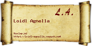 Loidl Agnella névjegykártya